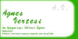 agnes vertesi business card